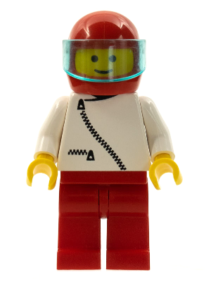 Jacket with Zipper - White, Red Legs, Red Helmet, Trans-Light Blue Visor – ГРАДСКИ
